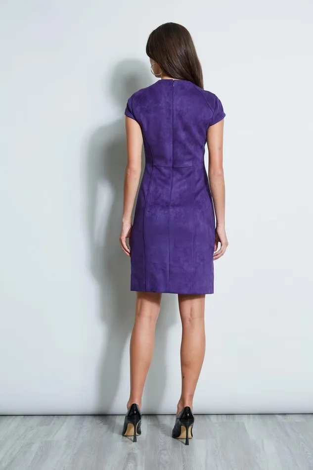 Outlet 8211 Women Dresses and Jumpsuits Elie Tahari Vegan Suede Dart Dress Winter Plum