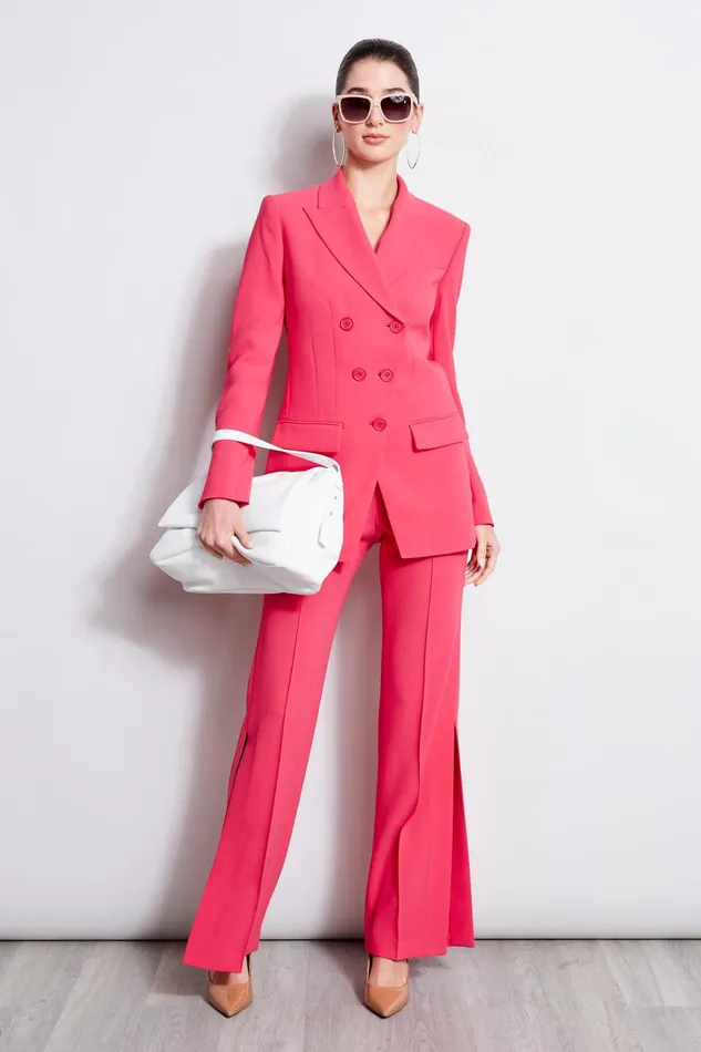 Outlet 8211 Women Jackets and Blazers Elie Tahari 5 Button Double Breasted Blazer Tropic Pink