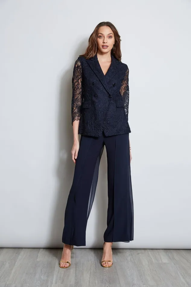 Outlet 8211 Women Jackets and Blazers Elie Tahari Double Breasted Lace Blazer Stargazer