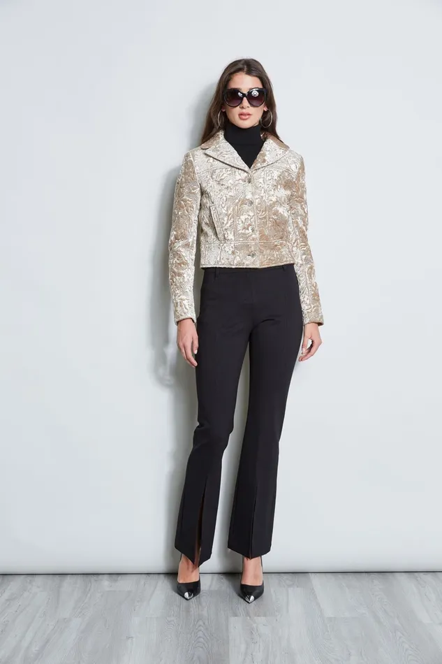 Outlet 8211 Women Jackets and Blazers Elie Tahari Quilted Velvet Cropped Jacket Beige
