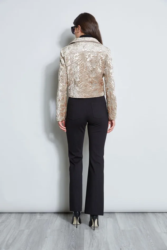 Outlet 8211 Women Jackets and Blazers Elie Tahari Quilted Velvet Cropped Jacket Beige