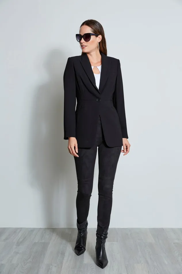 Outlet 8211 Women Jackets and Blazers Elie Tahari Single Button Blazer Black