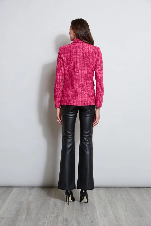 Outlet 8211 Women Jackets and Blazers Elie Tahari Tweed Double Breasted Blazer Electric Pink