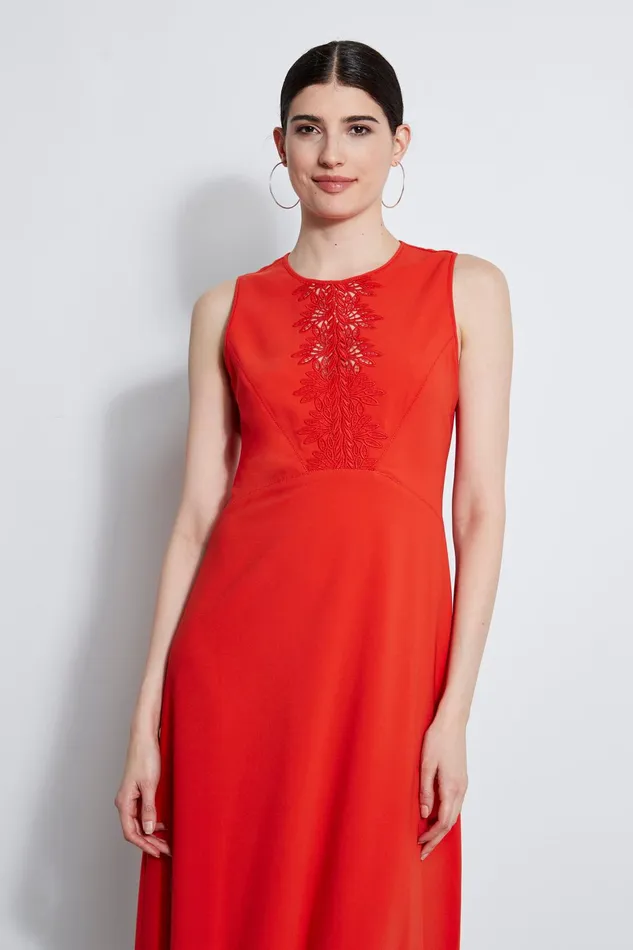 Outlet 8211 Women Midi Dresses Elie Tahari Lace Applique Midi Dress Agave