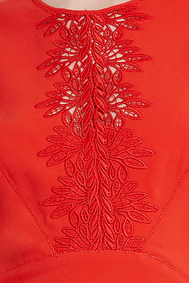 Outlet 8211 Women Midi Dresses Elie Tahari Lace Applique Midi Dress Agave