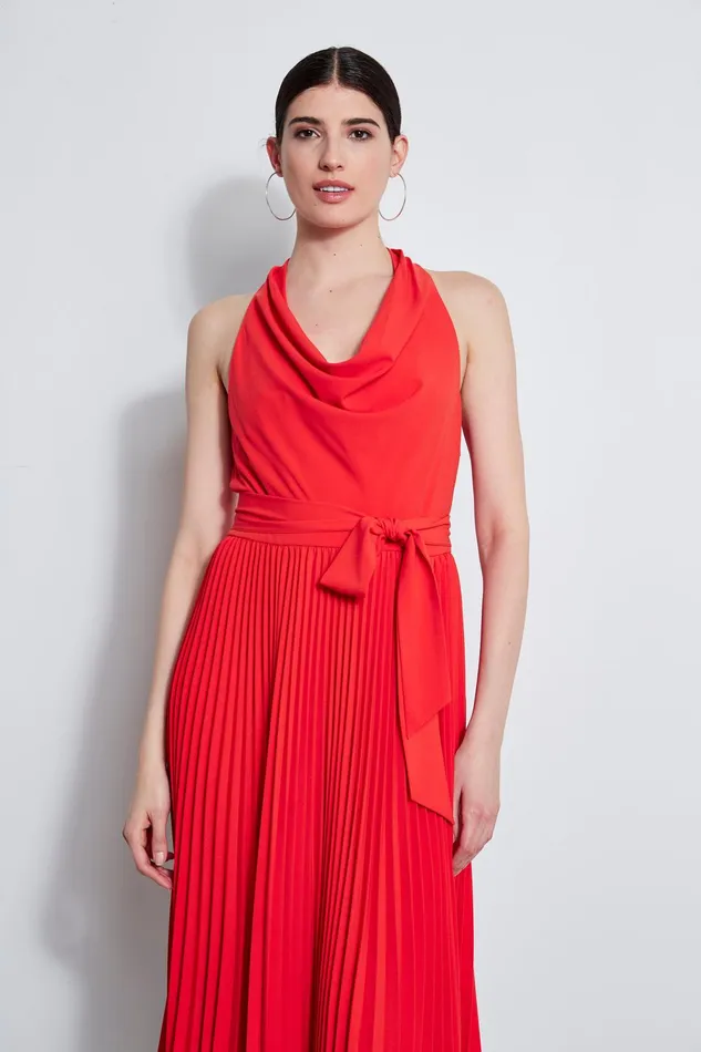 Outlet 8211 Women Midi Dresses Elie Tahari Pleated Cowl Midi Dress Agave