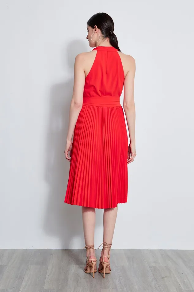 Outlet 8211 Women Midi Dresses Elie Tahari Pleated Cowl Midi Dress Agave