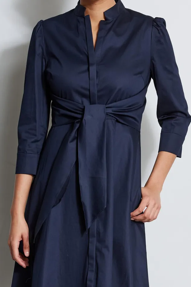 Outlet 8211 Women Midi Dresses Elie Tahari Tie Cotton Midi Dress Stargazer