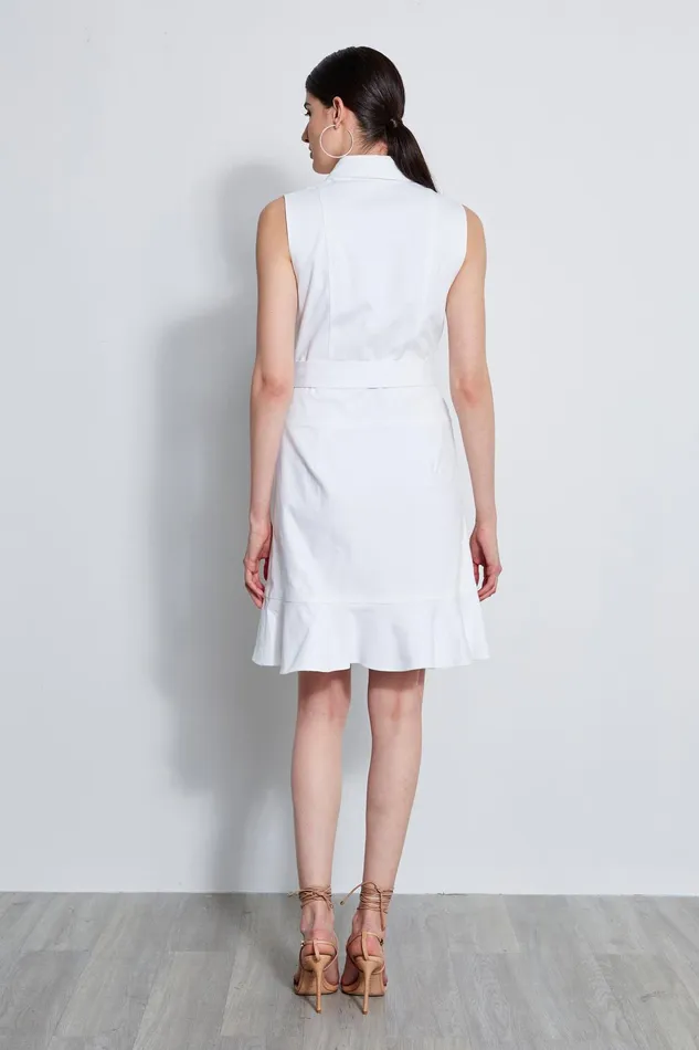 Outlet 8211 Women Short Dresses Elie Tahari Denim Fit and Flare Dress White