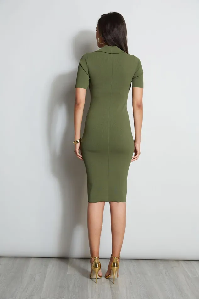 Outlet 8211 Women Short Sleeve Dresses Elie Tahari Contour Sweater Dress Tuscan