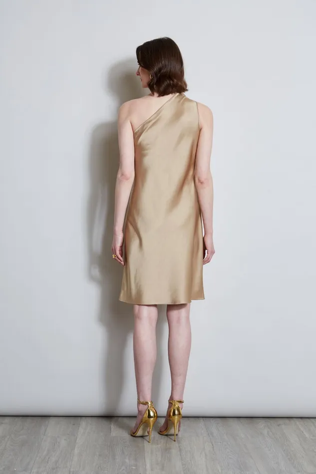 Outlet 8211 Women Suiting Elie Tahari Satin Scarf Dress Sandcastle