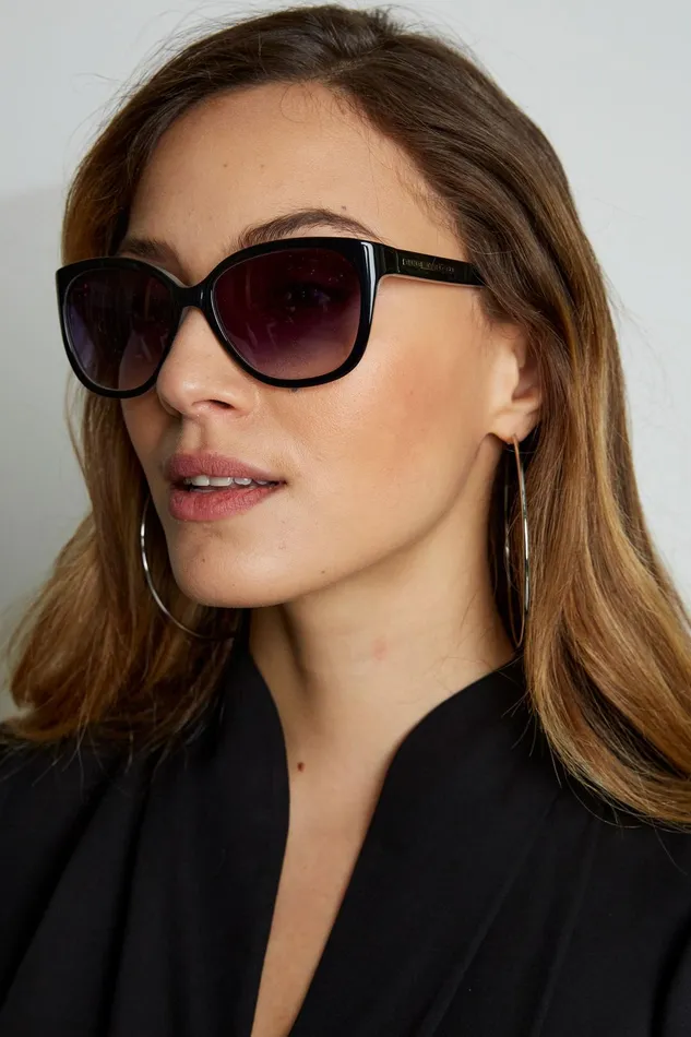 Outlet 8211 Women Sunglasses Elie Tahari Squared Cateye Sunglasses Blackwht