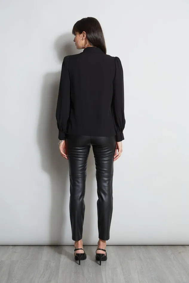 Outlet 8211 Women Tops Elie Tahari Chain Collar Shirt Black