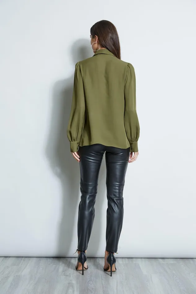 Outlet 8211 Women Tops Elie Tahari Chain Collar Shirt Thyme