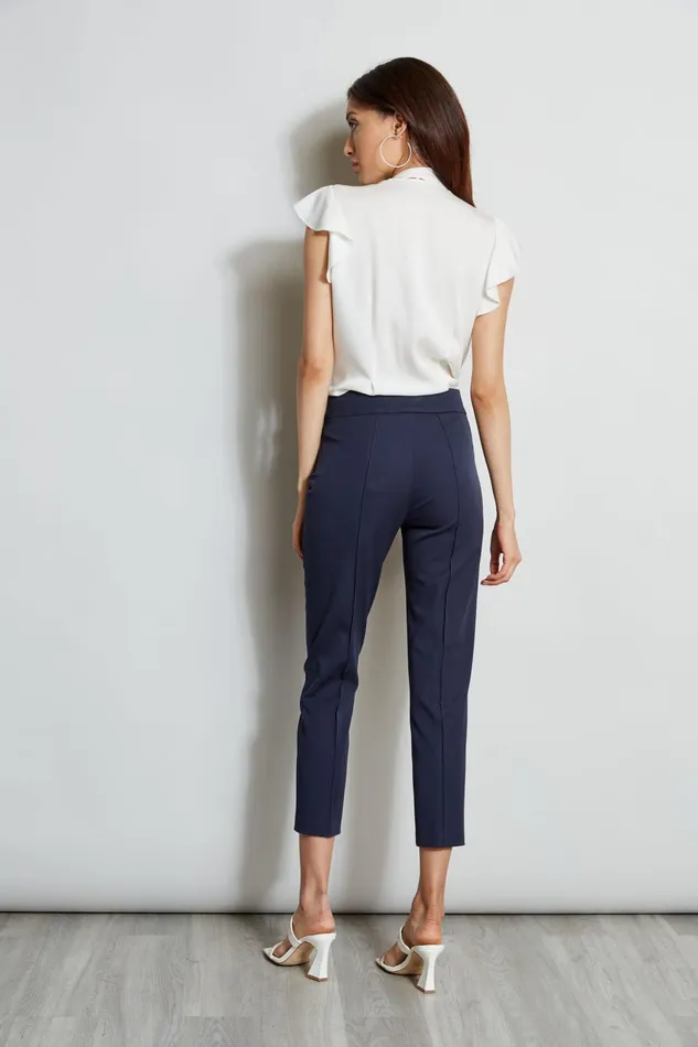 Outlet 8211 Women Tops Elie Tahari Flutter Sleeve Tie Shirt Fresh Pearl