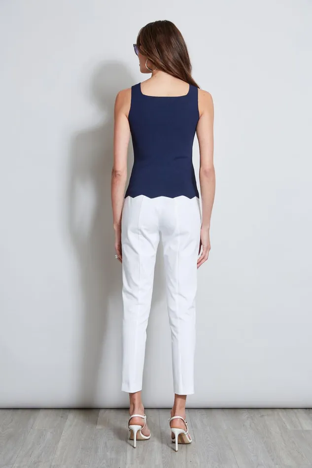 Outlet 8211 Women Tops Elie Tahari Scallop Hem Sweater Tank Stargazer
