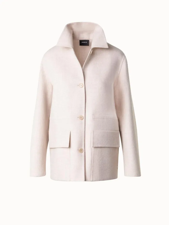 Oversize Cashmere Shirt Jacket Sand Women Akris Jackets