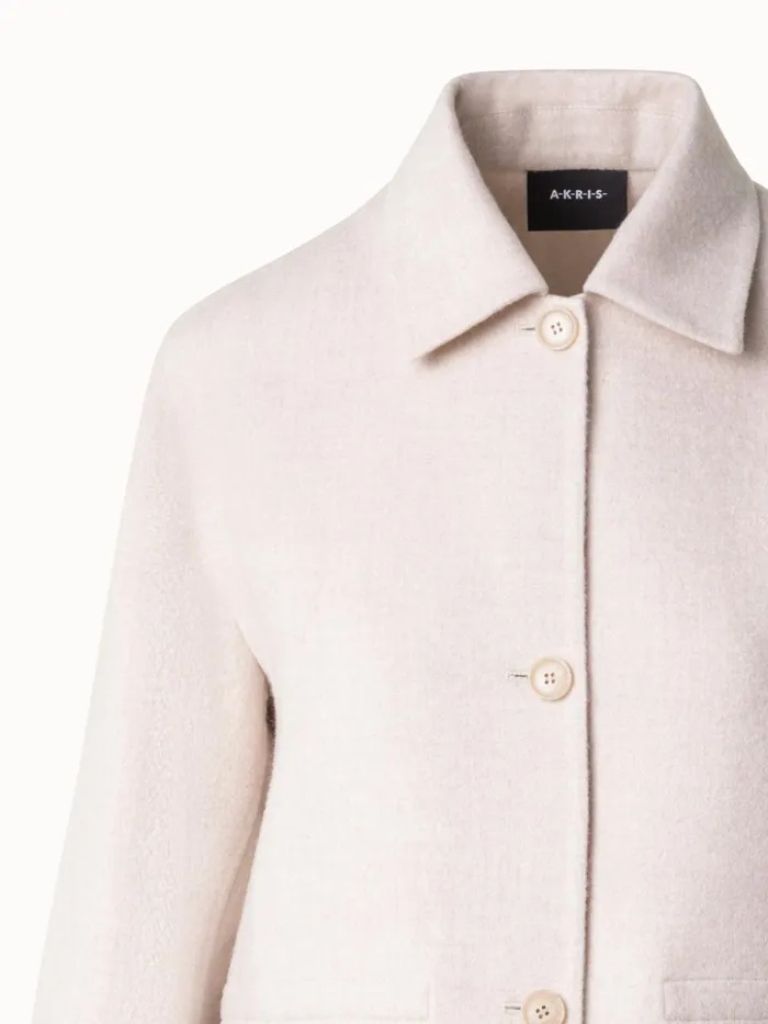Oversize Cashmere Shirt Jacket Sand Women Akris Jackets
