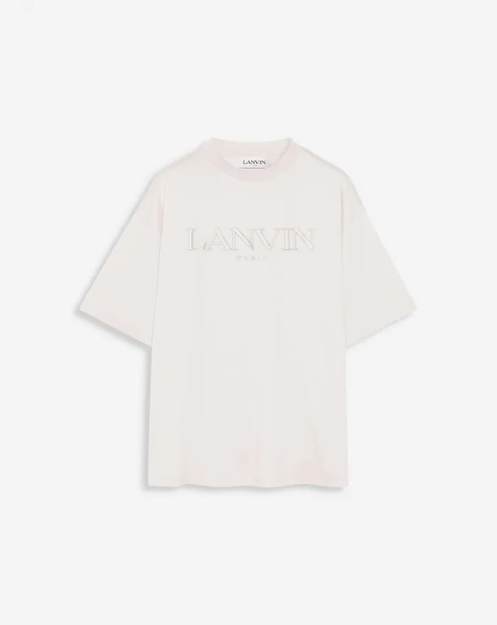 Oversized Lanvin Paris Embroidered Tshirt Mastic Women Lanvin TShirts and Sweatshirts