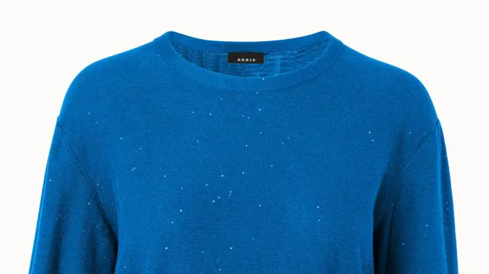Oversized Linen Blend Pullover With Fine Sequins And Drawstring Hem Alpsee Women Akris Knitwear