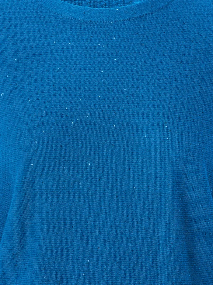 Oversized Linen Blend Pullover With Fine Sequins And Drawstring Hem Alpsee Women Akris Knitwear