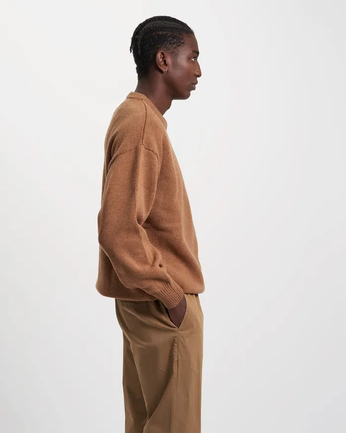 Oversized Merino Wool Crew 8211 Dusty Olive Knit Sweaters Colorfulstandard Men