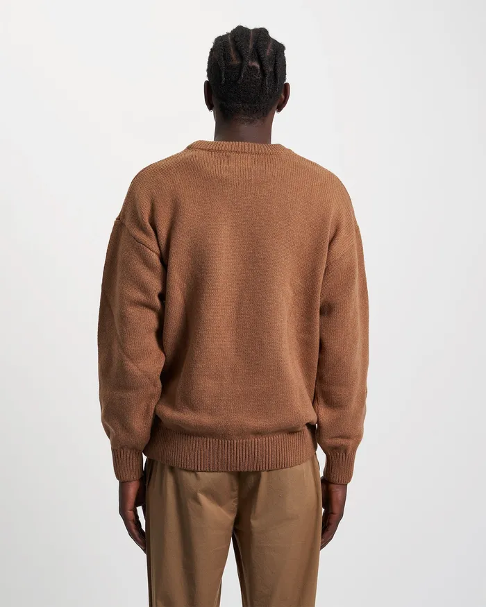 Oversized Merino Wool Crew 8211 Dusty Olive Knit Sweaters Colorfulstandard Men