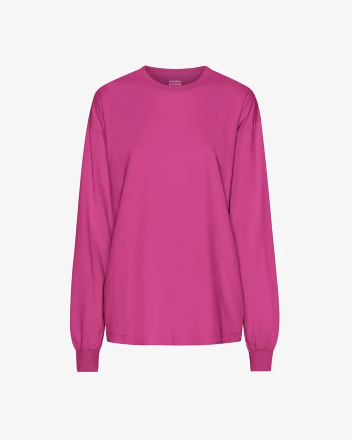 Oversized Organic LS TShirt 8211 Magenta Blaze Long Sleeve Tops Colorfulstandard Women
