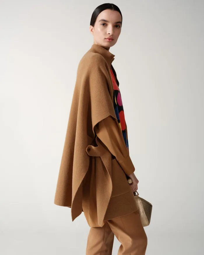 Oversized Silk Tunic Blouse With Rooster Print Vicuna Women Akris Blouses