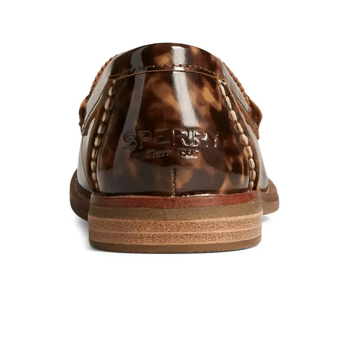 Oxfords and Loafers Women Sperry Seaport Penny Tortoise Leather Loafer Brown