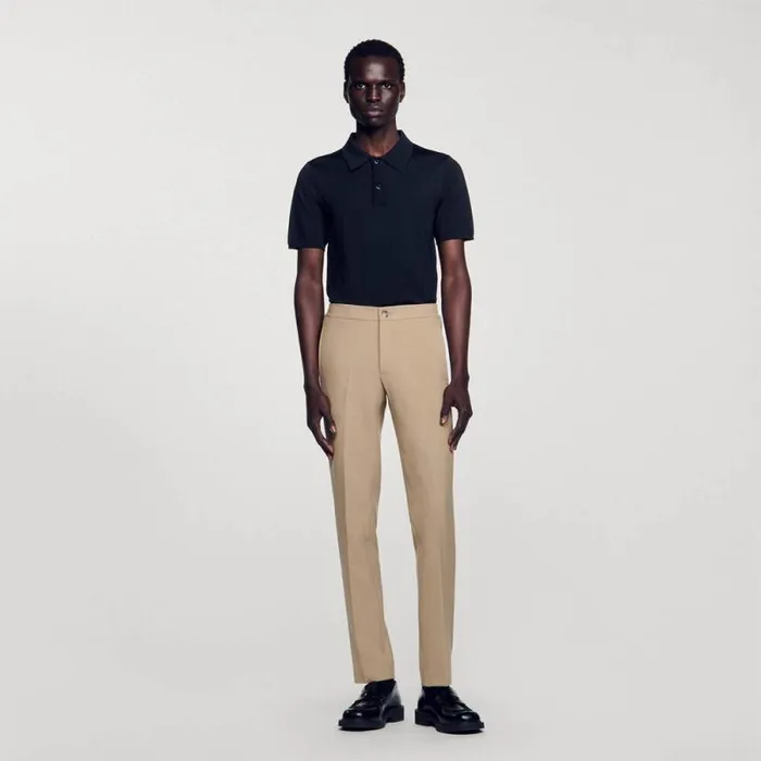 Pants and Shorts Men SANDRO Jersey Pants Beige Pants and Shorts Men SANDRO Jersey Pants Beige