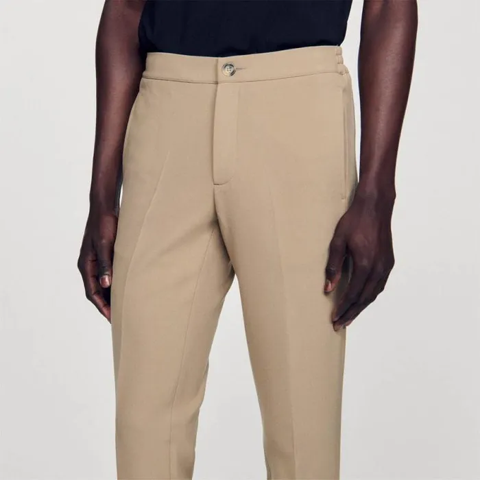 Pants and Shorts Men SANDRO Jersey Pants Beige Pants and Shorts Men SANDRO Jersey Pants Beige
