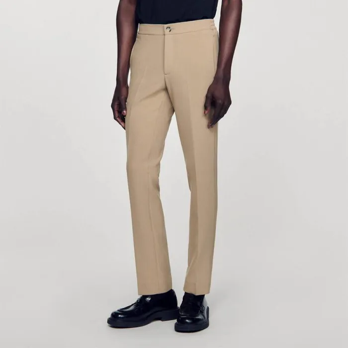 Pants and Shorts Men SANDRO Jersey Pants Beige Pants and Shorts Men SANDRO Jersey Pants Beige