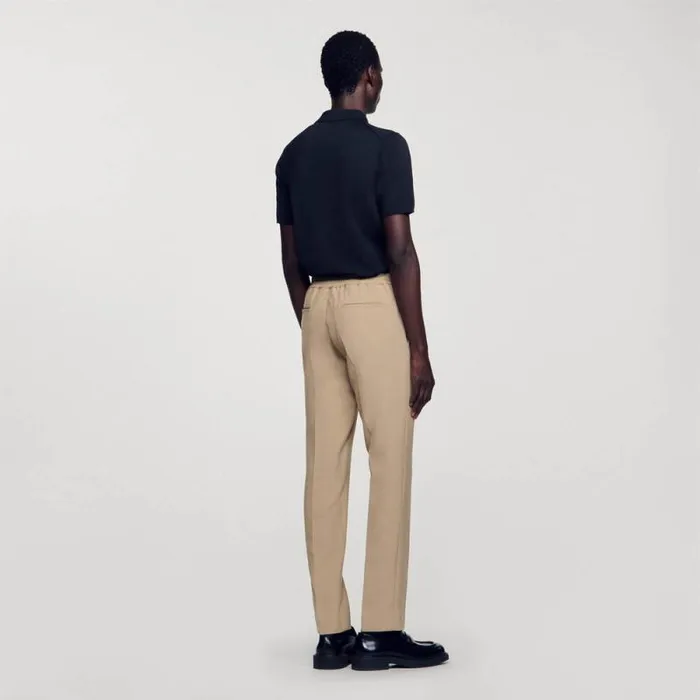 Pants and Shorts Men SANDRO Jersey Pants Beige Pants and Shorts Men SANDRO Jersey Pants Beige