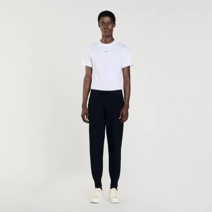 Pants and Shorts Men SANDRO Knit Jogging Bottoms Black Pants and Shorts Men SANDRO Knit Jogging Bottoms Black