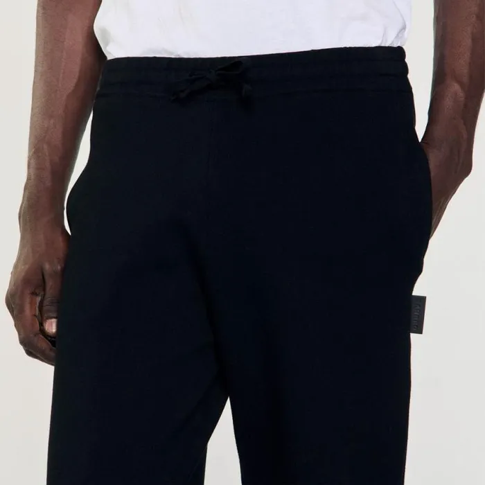 Pants and Shorts Men SANDRO Knit Jogging Bottoms Black Pants and Shorts Men SANDRO Knit Jogging Bottoms Black