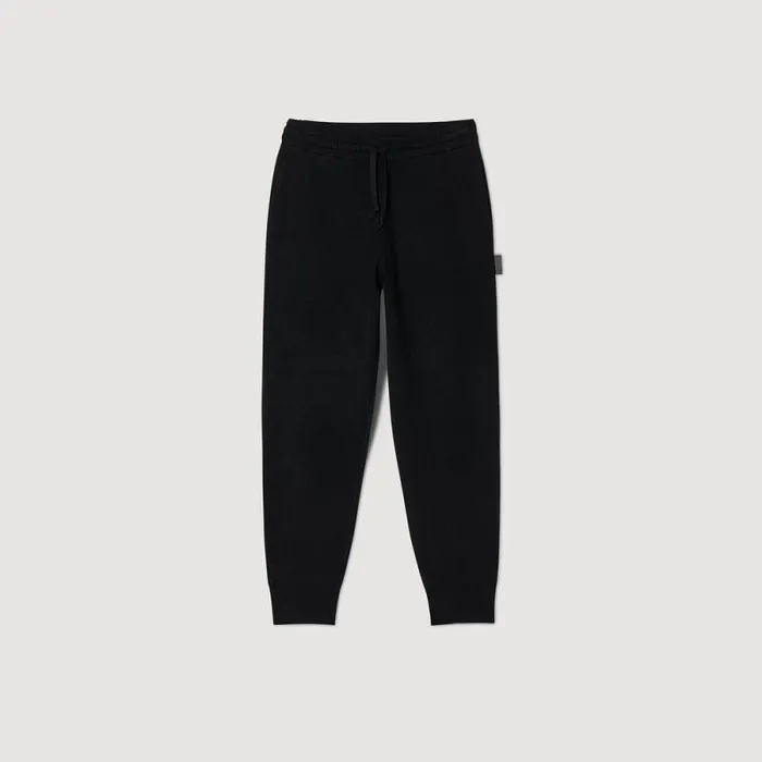 Pants and Shorts Men SANDRO Knit Jogging Bottoms Black Pants and Shorts Men SANDRO Knit Jogging Bottoms Black