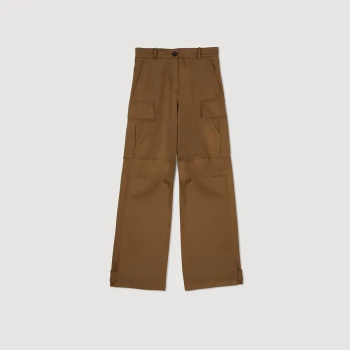Pants and Shorts Women SANDRO Cargo Trousers Clay