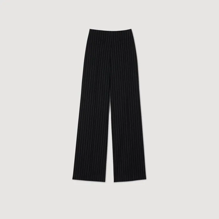 Pants and Shorts Women SANDRO Chalkstriped Trousers Black