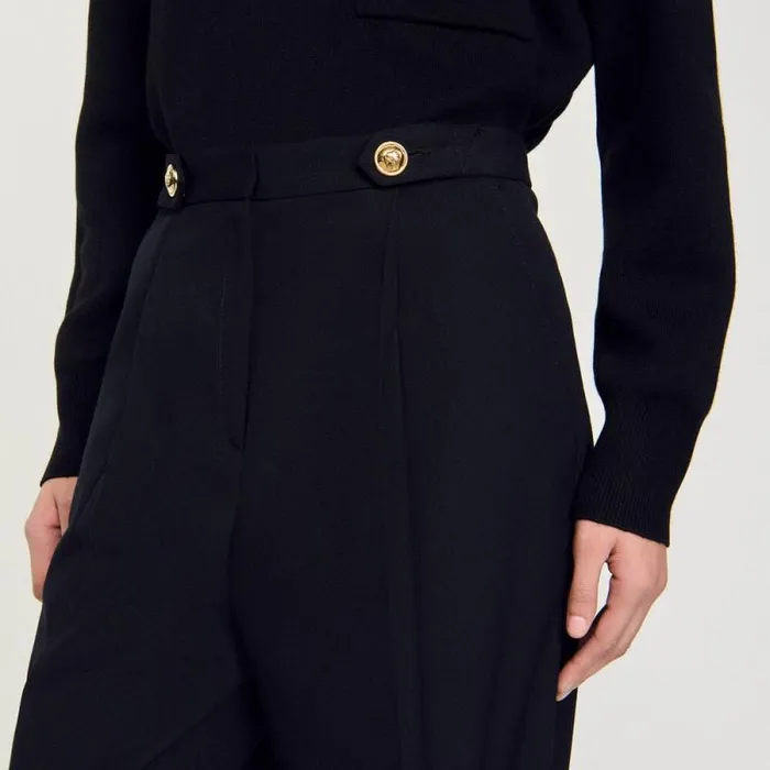 Pants and Shorts Women SANDRO Straightleg Trousers Black
