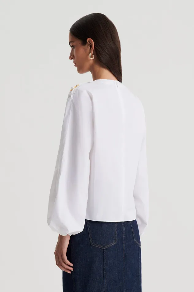 PARACHUTE COTTON BUCKLE TOP WHITE Tops Scanlan Theodore Women