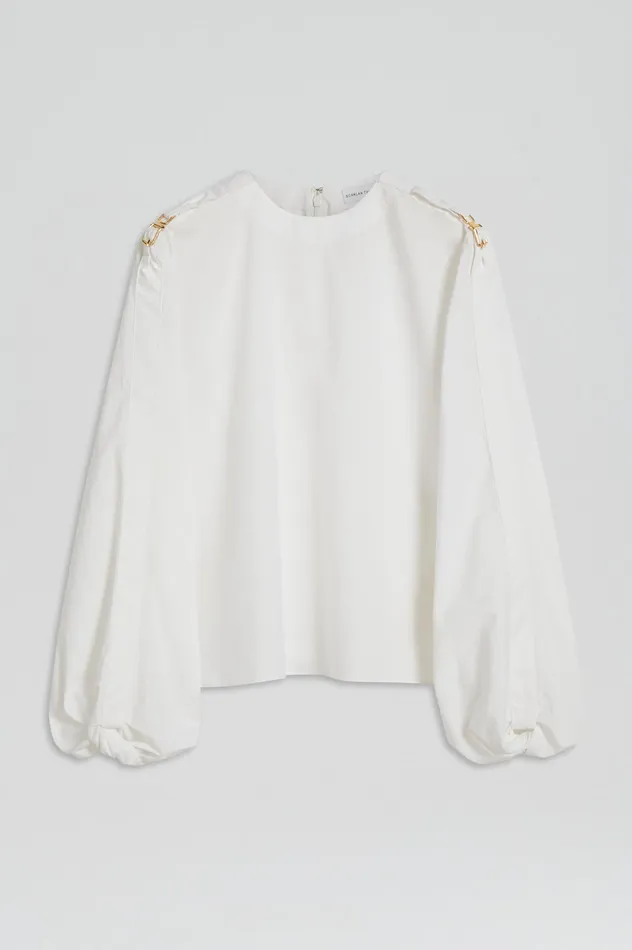 PARACHUTE COTTON BUCKLE TOP WHITE Tops Scanlan Theodore Women