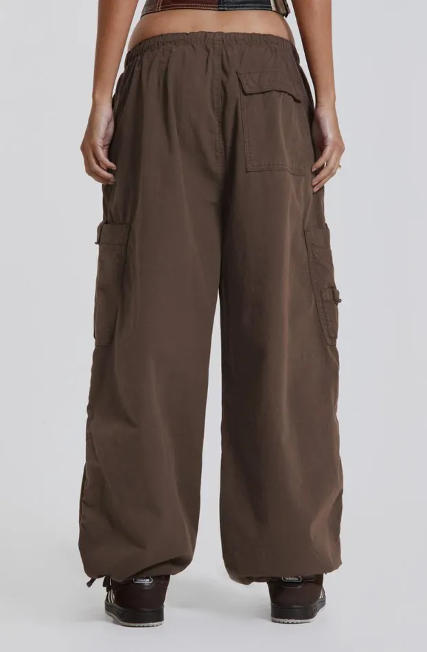 Parachute Pants Women Jaded London Brown Parachute Cargo Pants