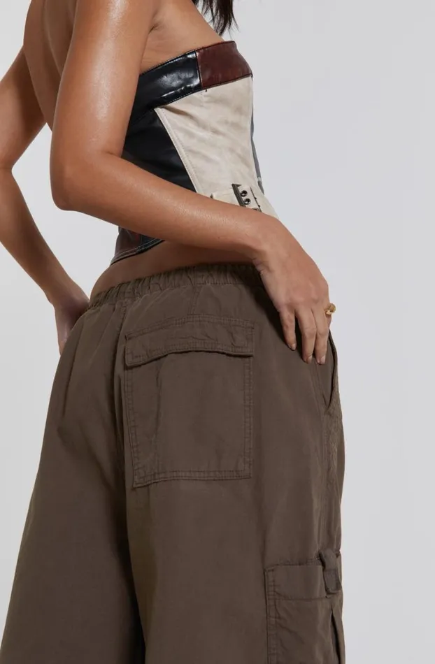 Parachute Pants Women Jaded London Brown Parachute Cargo Pants