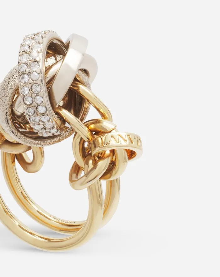 Partition By Lanvin Knot Ring Goldcrystal Women Lanvin Jewelry
