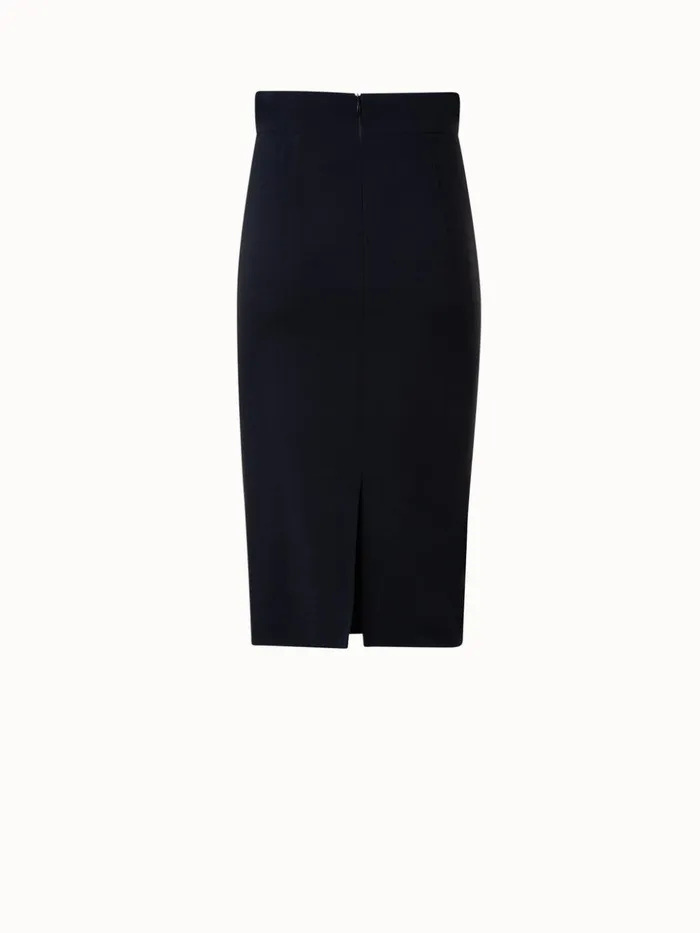 Pencil Skirt In Wool DoubleFace Black Women Akris Skirts