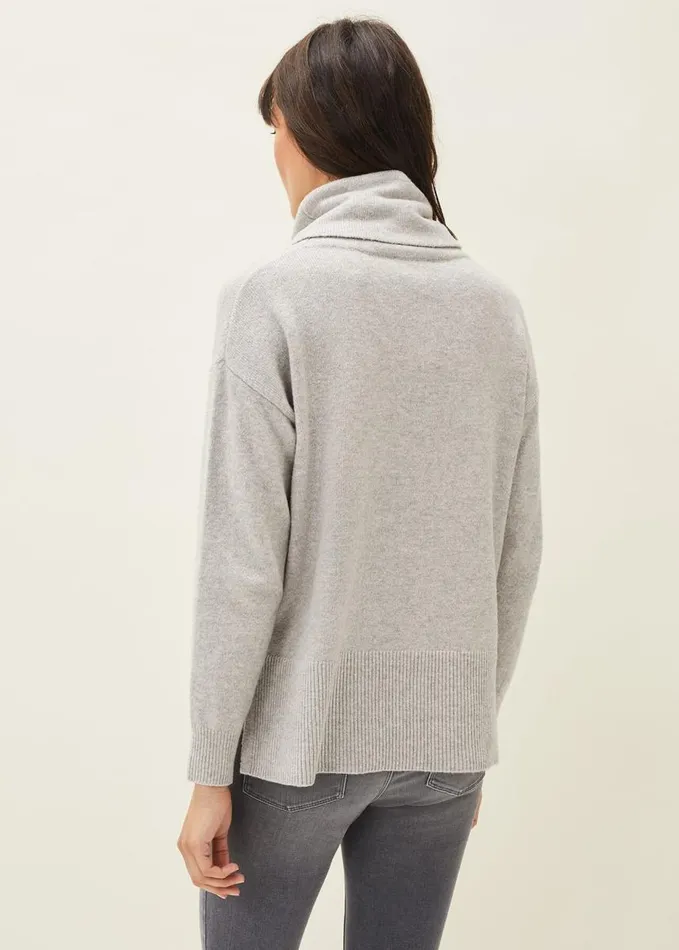 Phase Eight Abella Cowl Neck Jumper Grey Women Knitwear