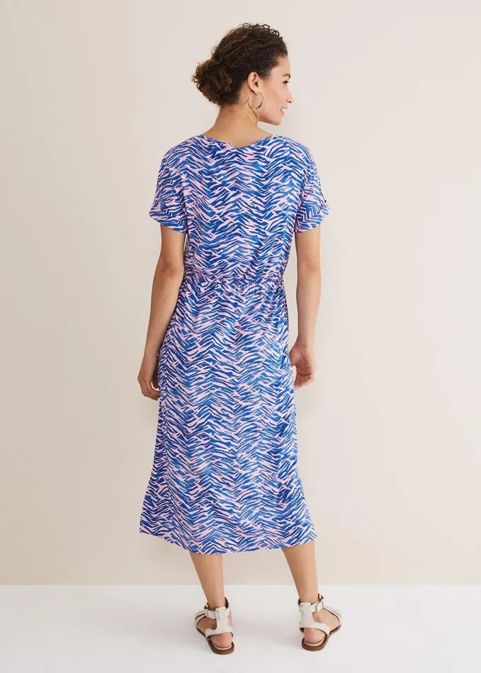 Phase Eight Alina Zebra Print Jersey Dress Pinkblue Women Dresses