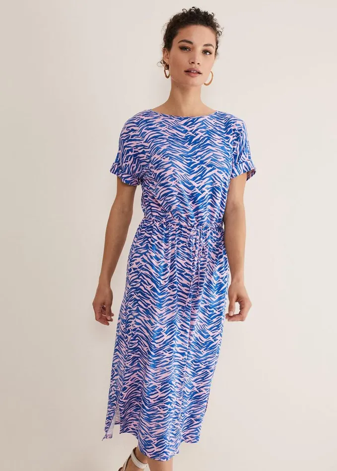 Phase Eight Alina Zebra Print Jersey Dress Pinkblue Women Dresses