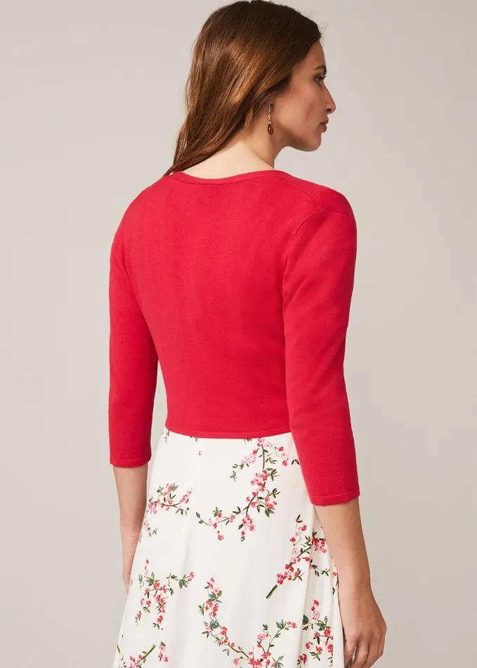 Phase Eight Ana Tie Front Knit Cover Up Coral Women Knitwear